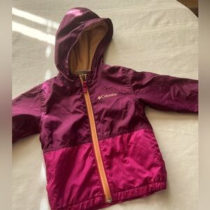 Girls 2T fleece lined wind breaker/rain coat